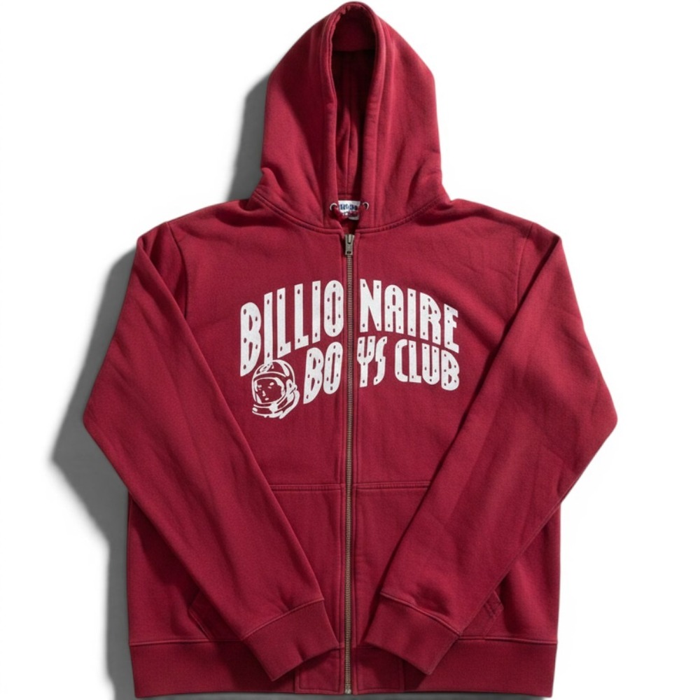 Billionaire Boys Club Mens Red Arch Logo Full Zip Hoodie XL Streetwear BBC